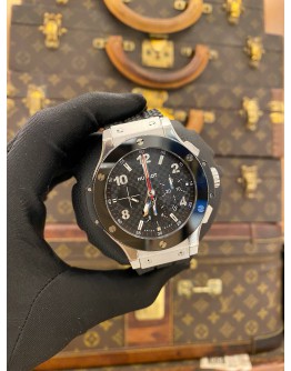 2023 HUBLOT BIG BANG STEEL CERAMIC CHRONOGRAPH REF 301.SB.131.RX BLACK DIAL 44MM AUTOMATIC WATCH