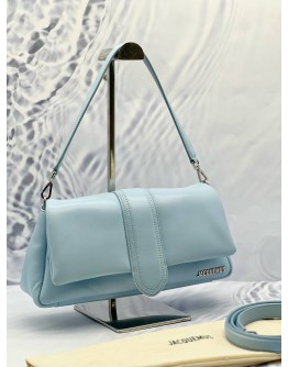 (LIKE NEW) JACQUEMUS LE BAMBIMOU SHOULDER BAG IN LIGHT BLUE LEATHER