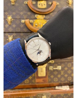 (UNUSED) 2022 JAEGER-LECOULTRE MASTER ULTRA THIN MOON FACE REF Q1368430 WHITE DIAL 39MM AUTOMATIC WATCH -FULL SET-