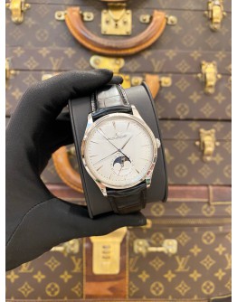 (UNUSED) 2022 JAEGER-LECOULTRE MASTER ULTRA THIN MOON FACE REF Q1368430 WHITE DIAL 39MM AUTOMATIC WATCH -FULL SET-