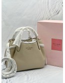 (BRAND NEW) KATE SPADE DUMPLING TOP HANDLE BAG IN BEIGE PEBBLED LEATHER