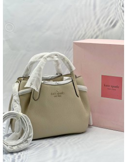 (BRAND NEW) KATE SPADE DUMPLING TOP HANDLE BAG IN BEIGE PEBBLED LEATHER