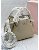 (BRAND NEW) KATE SPADE DUMPLING TOP HANDLE BAG IN BEIGE PEBBLED LEATHER