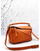 (LIKE NEW) LOEWE PUZZLE CROSSBODY BAG IN ORANGE CALFSKIN LEATHER