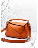 (LIKE NEW) LOEWE PUZZLE CROSSBODY BAG IN ORANGE CALFSKIN LEATHER