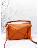 (LIKE NEW) LOEWE PUZZLE CROSSBODY BAG IN ORANGE CALFSKIN LEATHER
