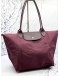LONGCHAMP LE PLIAGE LARGE SHOULDER BAG IN BURGUNDY CANVAS WITH LEATHER