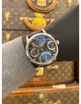 2017 MAURICE LACROIX MASTERPIECE DOUBLE RETROGRADE GMT REF MP6578-SS001-331 BLACK DIAL 43MM AUTOMATIC WATCH -FULL SET-