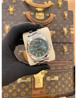 (UNUSED) 2025 ROLEX DATEJUST 41 REF 126300 MINT GREEN DIAL 41MM AUTOMATIC WATCH -FULL SET-