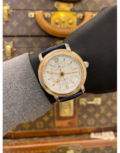 (LIKE NEW) 2007 MAURICE LACROIX MASTERPIECE CINQ AIGUILLES 18K 750 ROSE GOLD BEZEL REF MP6328-PS101 WHITE DIAL 40MM AUTOMATIC WATCH