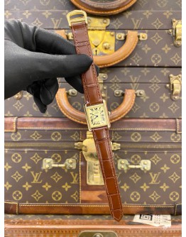 CARTIER TANK VERMEIL MUST DE REF 2415 SILVER DIAL 22MM X 30MM QUARTZ WATCH