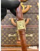 CARTIER TANK VERMEIL MUST DE REF 2415 SILVER DIAL 22MM X 30MM QUARTZ WATCH