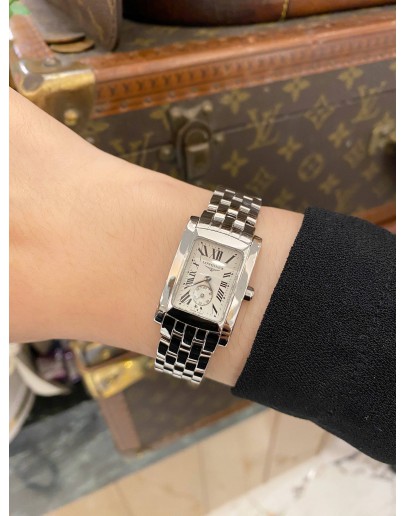 (LIKE NEW) 2013 LONGINES DOLCE VITA REF L5.155.4 WHITE ROMAN DIAL 20MM QUARTZ WATCH 