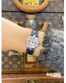 2003 CARTIER VENDOME MUST DE REF 1850 SILVER ROMAN NUMERALS DIAL 24MM QUARTZ WATCH -FULL SET-