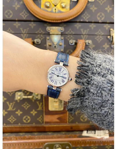 2003 CARTIER VENDOME MUST DE REF 1850 SILVER ROMAN NUMERALS DIAL 24MM QUARTZ WATCH -FULL SET-