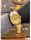 (LIKE NEW) 2012 ROLEX DATEJUST 36 HALF 18K 750 YELLOW GOLD JUBILEE DIAMOND REF 116233 GOLD COMPUTER DIAMOND DIAL 36MM AUTOMATIC WATCH -FULL SET-