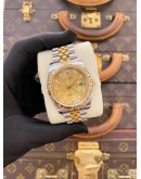 (LIKE NEW) 2012 ROLEX DATEJUST 36 HALF 18K 750 YELLOW GOLD JUBILEE DIAMOND REF 116233 GOLD COMPUTER DIAMOND DIAL 36MM AUTOMATIC WATCH -FULL SET-