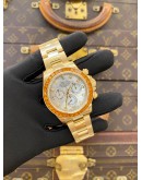 (LIKE NEW) 2020 ROLEX DAYTONA ORANGE SAPPHIRE FACTORY DIAMOND SUPER VIP LIMITED EDITION 2026 SERVICE REF 116578SACO MOTHER OF PEARL DIAMOND DIAL 40MM AUTOMATIC WATCH -FULL SET-