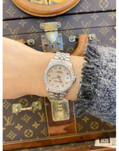 ROLEX DATEJUST 31 JUBILEE DIAMOND BEZEL REF 68274 SILVER COMPUTER DIAL 31MM AUTOMATIC WATCH