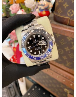 (LIKE NEW) 2013 ROLEX GMT-MASTER II BATMAN REF 116710 BLACK DIAL 40MM AUTOMATIC WATCH -FULL SET-