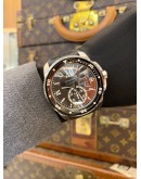2015 CARTIER CALIBRE DE CARTIER DIVER REF 3729 BLACK ROMAN NUMERALS DIAL 42MM AUTOMATIC WATCH -FULL SET-