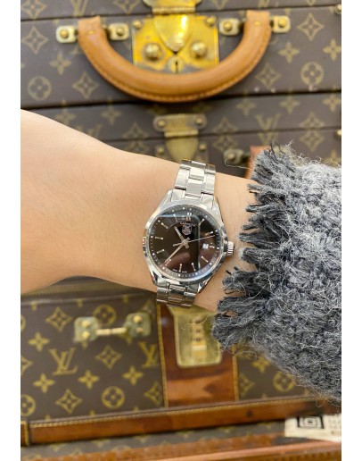 2015 TAG HEUER CARRERA LADY REF WV1414 BLACK DIAL 27MM QUARTZ WATCH -FULL SET-