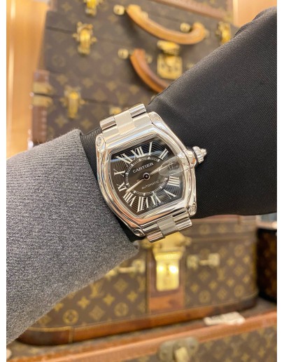 2005 CARTIER ROADSTER DE CARTIER UNISEX REF 2510 BLACK ROMAN NUMERALS DIAL 38MM X 44MM AUTOMATIC WATCH -FULL SET-