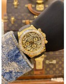 (LIKE NEW) 2015 ROLEX DAYTONA REF 116518 18K 750 YELLOW GOLD (UPGRADED 116588TBR) EYE OF THE TIGER DIAMOND DIAL 40MM AUTOMATIC WATCH 