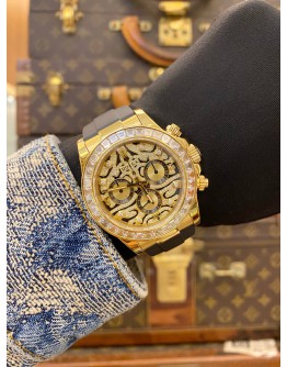 (LIKE NEW) 2015 ROLEX DAYTONA REF 116518 18K 750 YELLOW GOLD (UPGRADED 116588TBR) EYE OF THE TIGER DIAMOND DIAL 40MM AUTOMATIC WATCH 