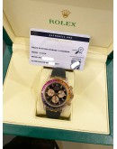 (LIKE NEW) 2015 ROLEX DAYTONA REF 116518 18K 750 ROSE GOLD (UPGRADED 116595RBOW RAINBOW SAPPHIRE) BLACK DIAL 40MM AUTOMATIC WATCH