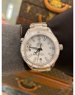 (UNUSED) 2024 OMEGA SEAMASTER PLANET OCEAN WHITE CERAMIC REF 232.30.42.21.04.001 WHITE DIAL 42MM AUTOMATIC WATCH -FULL SET-