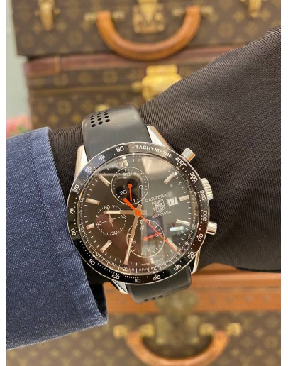 2015 TAG HEUER CARRERA CALIBRE 16 CHRONOGRAPH REF CV2014 BLACK DIAL 41MM AUTOMATIC WATCH -FULL SET-