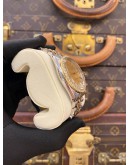 ROLEX DATEJUST 36 HALF 18K 750 YELLOW GOLD REF 16014 DIAMOND BEZEL GOLD DIAL 36MM AUTOMATIC WATCH