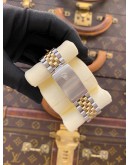 ROLEX DATEJUST 36 HALF 18K 750 YELLOW GOLD REF 16014 DIAMOND BEZEL GOLD DIAL 36MM AUTOMATIC WATCH