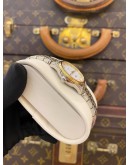 (LIKE NEW) 2024 LONGINES FLAGSHIP LADIES TWO TONE YELLOW GOLD PLATED REF L4.274.3 WHITE DIAL 26MM AUTOMATIC WATCH 