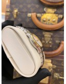 (LIKE NEW) 2024 LONGINES FLAGSHIP LADIES TWO TONE YELLOW GOLD PLATED REF L4.274.3 WHITE DIAL 26MM AUTOMATIC WATCH 