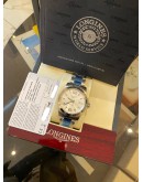(UNUSED) (FULL STICKER) 2018 LONGINES CONQUEST REF L3.677.4.76.6 WHITE DIAL 41MM AUTOMATIC WATCH -FULL SET-