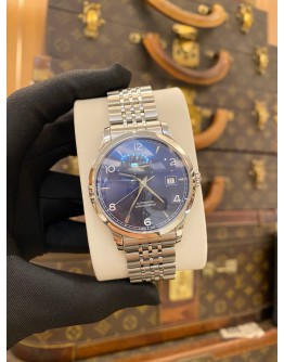 (LIKE NEW) 2024 LONGINES RECORD UNISEX REF L2.820.4.96.6 BLUE DIAL 38.5MM AUTOMATIC WATCH -FULL SET-