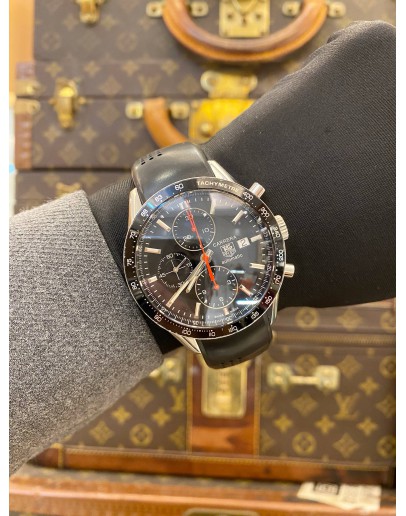 2016 TAG HEUER CARRERA CALIBRE 16 CHRONOGRAPH REF CV2014 BLACK DIAL 41MM AUTOMATIC WATCH -FULL SET-