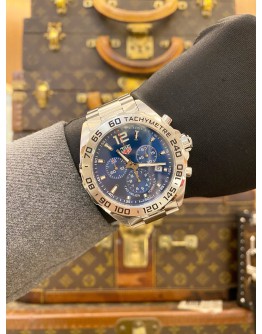 (UNUSED) 2023 TAG HEUER FORMULA 1 CHRONOGRAPH REF CAZ1010K BLUE DIAL 43MM QUARTZ WATCH -FULL SET-