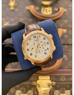 (LIKE NEW) BLANCPAIN LÉMAN REVEIL GMT ALARM 18K 750 ROSE GOLD REF 2041-3642M-53B WHITE DIAL 40MM AUTOMATIC WATCH