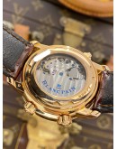 (LIKE NEW) BLANCPAIN LÉMAN REVEIL GMT ALARM 18K 750 ROSE GOLD REF 2041-3642M-53B WHITE DIAL 40MM AUTOMATIC WATCH