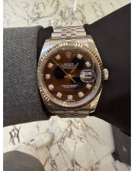 (LIKE NEW) 2016 ROLEX DATEJUST 36 REF 116234 BLACK DIAMOND DIAL 36MM AUTOMATIC WATCH