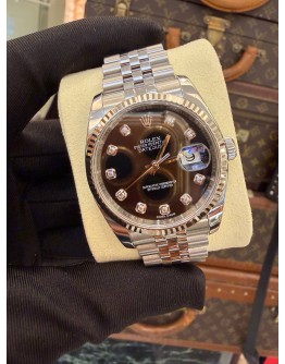 (LIKE NEW) 2016 ROLEX DATEJUST 36 REF 116234 BLACK DIAMOND DIAL 36MM AUTOMATIC WATCH