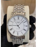(UNUSED) 2018 LONGINES PRESENCE REF L4.921.4.11.6 WHITE DIAL 38.5MM AUTOMATIC WATCH -FULL SET-