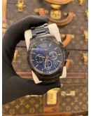 (LIKE NEW) 2025 LONGINES CONQUEST VHP CHRONOGRAPH BLACK PVD REF L3.717.2.96.6 BLUE DIAL 42MM QUARTZ WATCH -FULL SET-