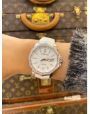 (LIKE NEW) 2020 CORUM ADMIRAL TITANIUM DIAMOND BEZEL REF 082.201.42 WHITE GRENADIER FENDU DIAL 38MM AUTOMATIC WATCH -FULL SET-