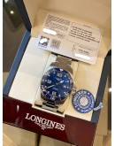 (LIKE NEW) 2021 LONGINES HYDROCONQUEST 300M REF L3.781.4.96.6 BLUE DIAL 41MM AUTOMATIC WATCH -FULL SET-