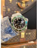 ROLEX SUBMARINER DATE REF 16610 UPGRADE KERMIT REF 16610LV BLACK DIAL 40MM AUTOMATIC WATCH