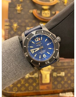 (LIKE NEW) 2023 BREITLING SUPEROCEAN AUTOMATIC 46 BLACKSTEEL REF M17368 BLUE DIAL 46MM AUTOMATIC WATCH -FULL SET-